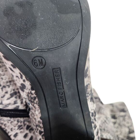 MARC FISHER Boots Womens 6 Black Snake Print Darton Over The Knee‎ Shoes Heeled - Picture 12 of 12